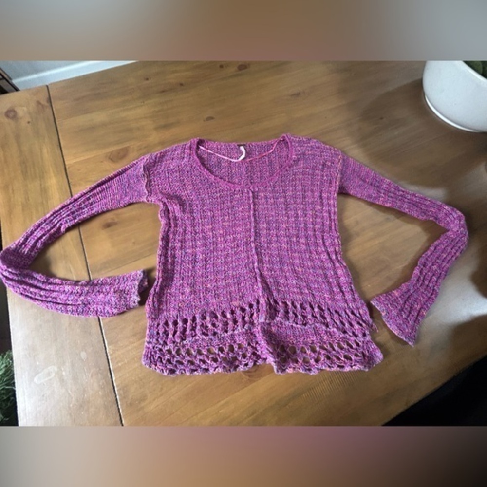 Free People Pink Knit Sweater